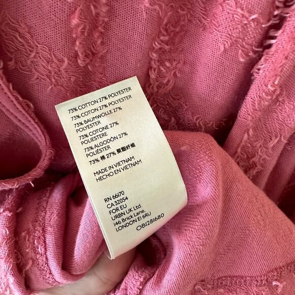 Anthropologie Pink Textured Spaghetti Strap Button Tank Size Small - Picture 8 of 9